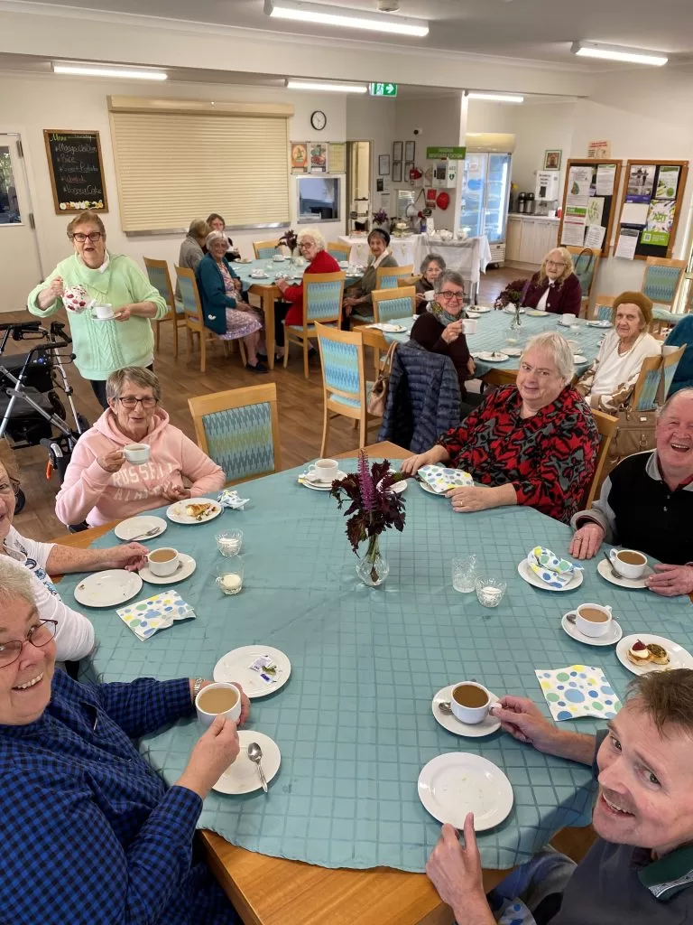 Ingenia Gardens Taree residents enjoying some tasty treats for a good cause